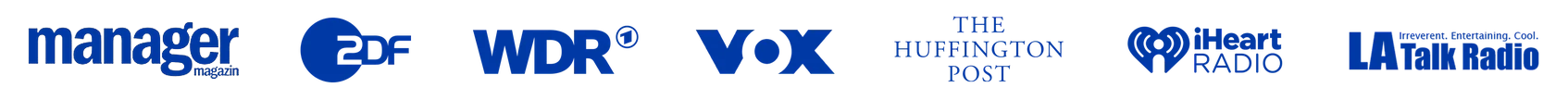 manager magazin, ZDF, WDR, VOX, The Huffington Post, iHeartRadio, LA Talk Radio
